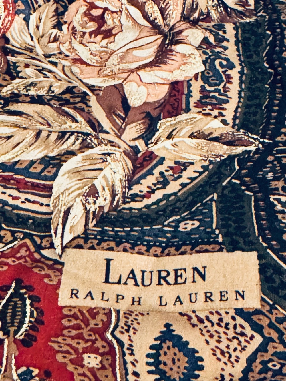 Lauren Ralph Lauren 100% Silk Paisley Neck Scarf Rectangle 52x11